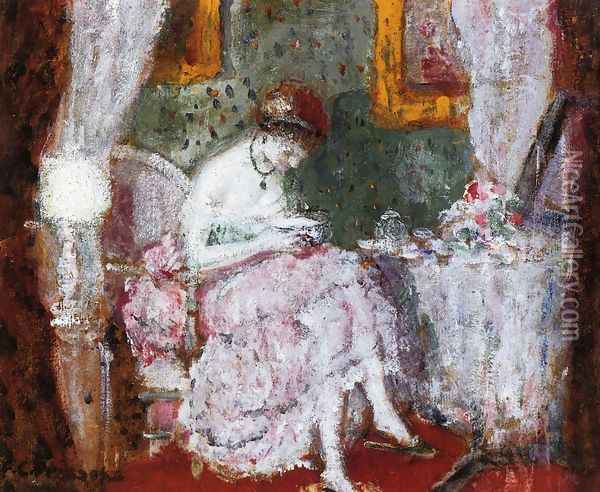 Woman at a Dressing Table Oil Painting - Frederick Carl Frieseke