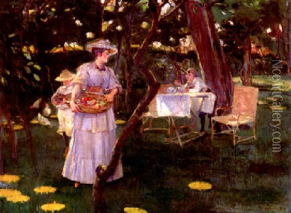 In Der Sommerfrische Oil Painting - Eugene Klinckenberg