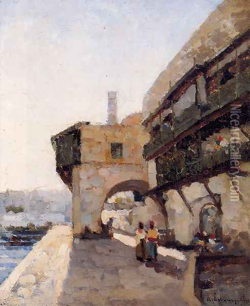 The Quay de l'Amiraute in Algiers Oil Painting - Albert Lebourg