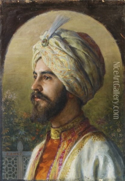 Portrait Presume D'emmanuel Gonse En Costume Oriental Oil Painting - Alphonse Etienne Dinet