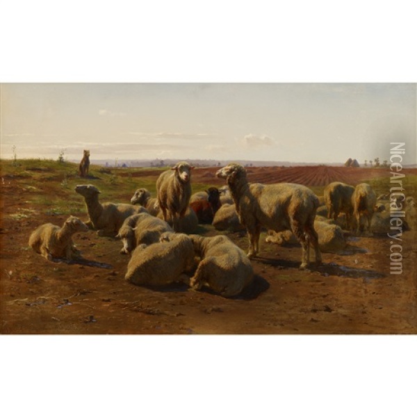 Watching Over The Flock Oil Painting - Rosa Bonheur