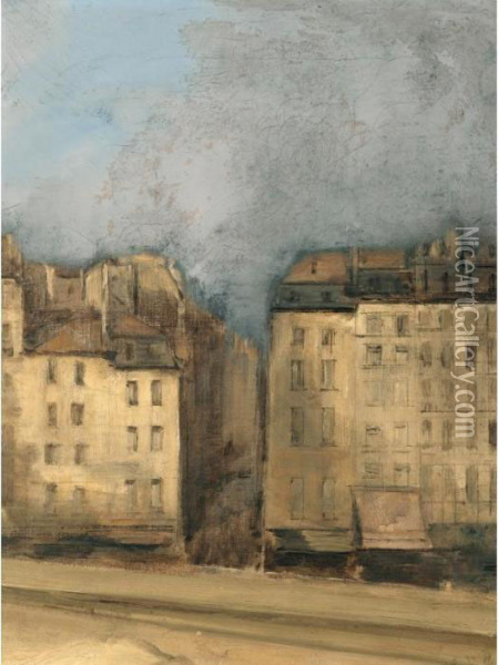 Les Quais A Paris [ ; Banks Of 
The Seine, Paris ; Oil On Canvas ; Signed Lower Right A.vollon; 
Authenticated On The Reverse By A. Decamps, The Artist's Son-in-law.] Oil Painting - Antoine Vollon