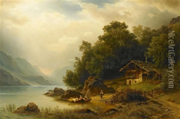 Heimkehr Von Der Heuernte Oil Painting - August Friedrich Kessler
