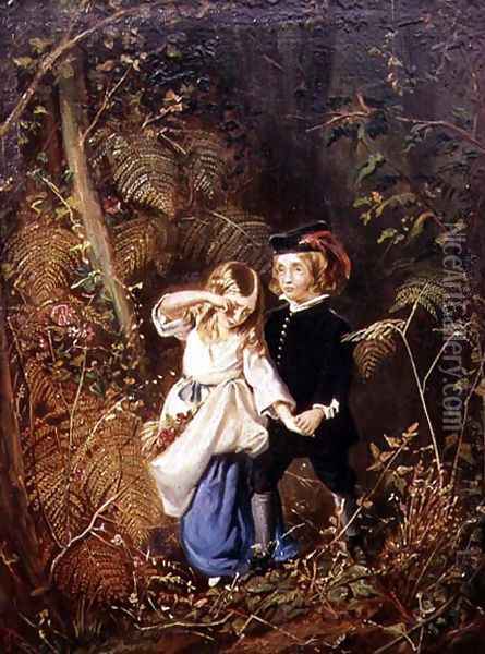 Babes in the Wood or Lost Children Oil Painting - George John Pinwell