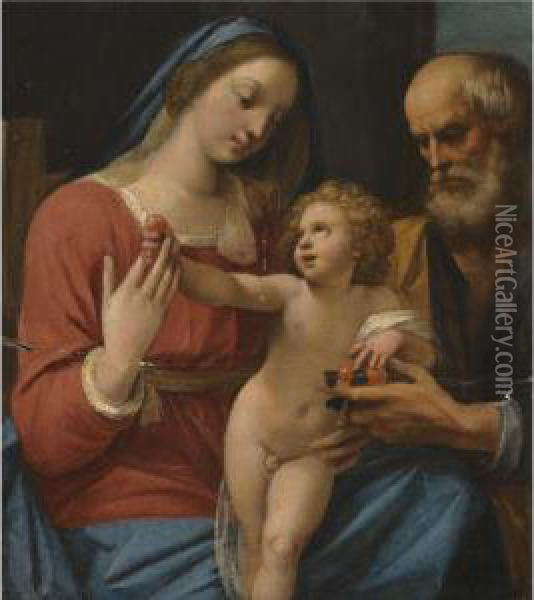 Holy Family Oil Painting - Giuseppe Cesari