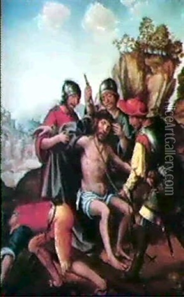 Christ On The Road To Calvary Oil Painting - Bernaert (Barend) van Orley