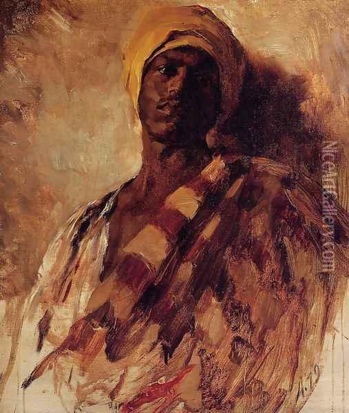 Guard of the Harem (study) I Oil Painting - Frank Duveneck