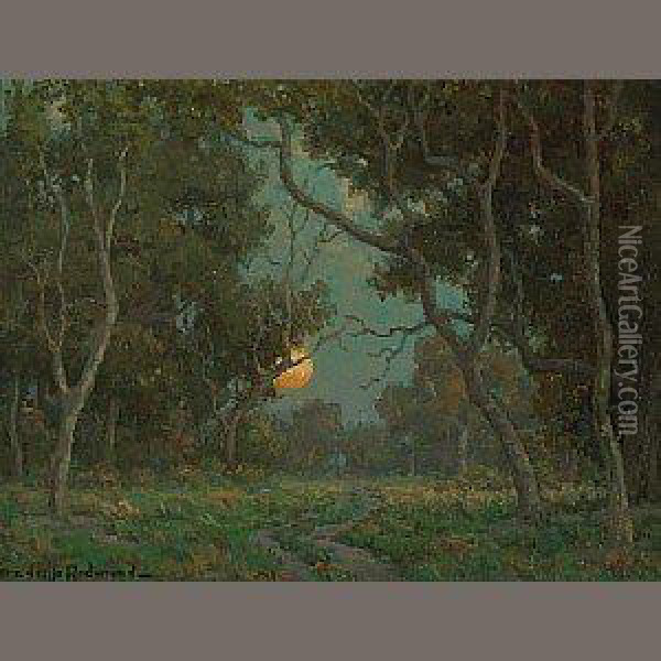 Early Moon Oil Painting - Granville Redmond