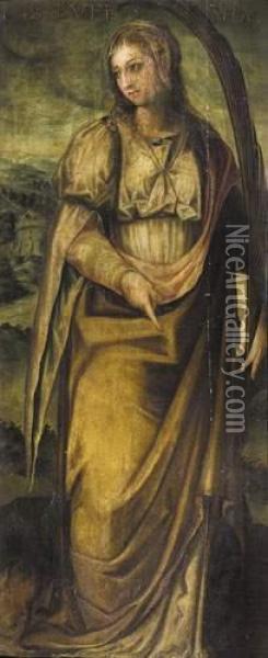 Sainte Martyre A La Palme Oil Painting - Luis De Carvajal