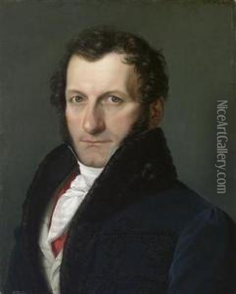Portrait Of Count Colonnello Teodoro Arese Lucini Oil Painting - Pelagio Palagi