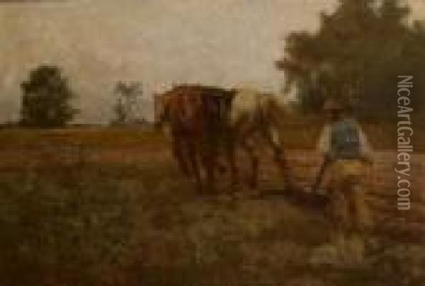 Plowing Oil Painting - John Henry Dolph