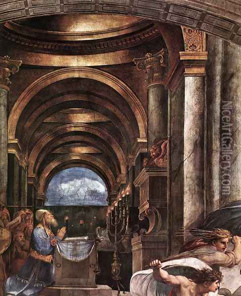 The Expulsion of Heliodorus from the Temple [detail: 2] Oil Painting - Raphael