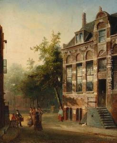 Grain Measurer's Guildhall In Amsterdam Oil Painting - Pierre-Henri-Theodore Tetar van Elven