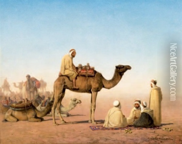 Le Campement Arabe Oil Painting - Henrik August Ankarcrona