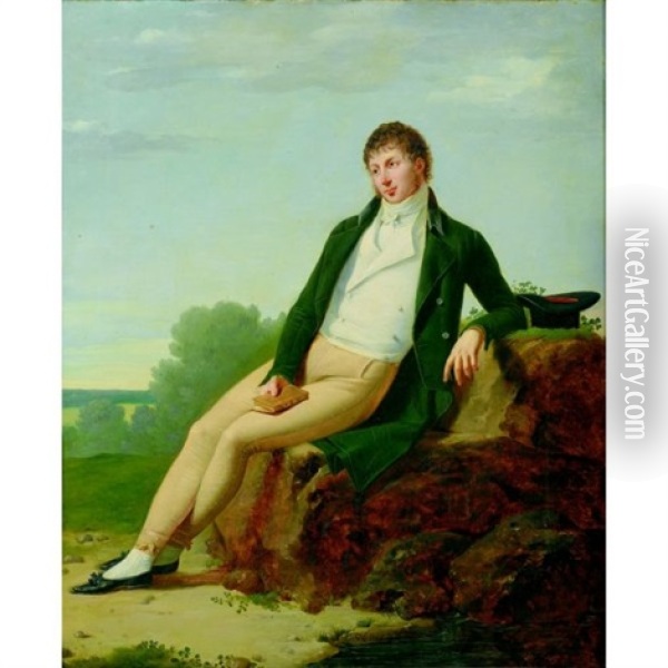 Portrait D'homme Oil Painting - Robert Jacques Francois Faust Lefevre