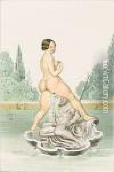 8 Erotische Szenen Oil Painting - Peter Fendi