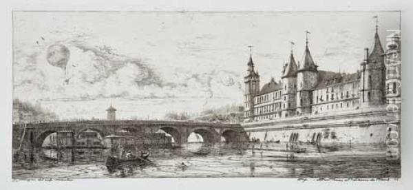 Le Pont-au-change Oil Painting - Charles Meryon