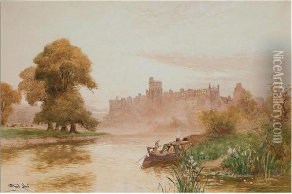 Windsor Castle; Conway Castle Oil Painting - Walker Stuart Lloyd