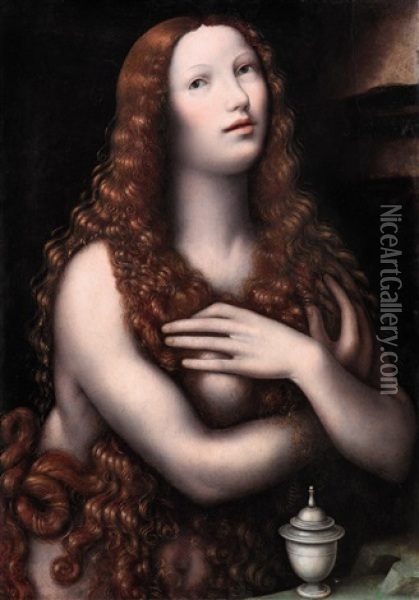 Mary Magdalene Oil Painting - Leonardo Da Vinci