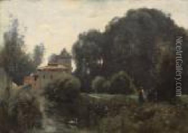 Souvenir De La Villa Borghese Oil Painting - Jean-Baptiste-Camille Corot