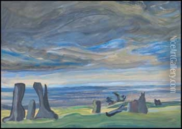 Westcoast Sea And Sky Oil Painting - Emily Carr