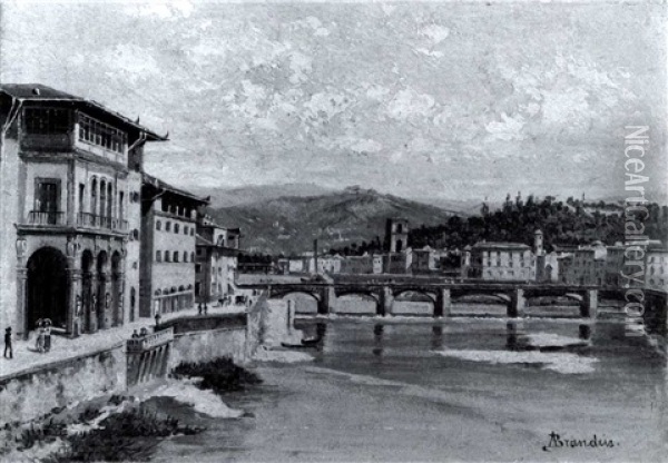 Ponte Alle Grazie Firenze Oil Painting - Antonietta Brandeis