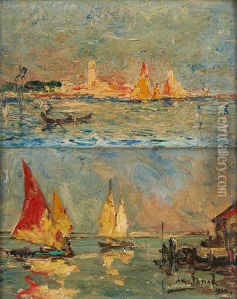 Vues De Venise (2 Works) Oil Painting - Armand Gustave Gerard Jamar