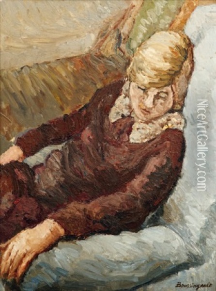 Jeune Fille Endormie Oil Painting - Jean Louis Boussingault