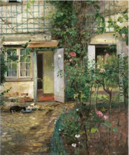 Gammelt Hus I Normandi (old House In Normandy) Oil Painting - Eilif Peterssen