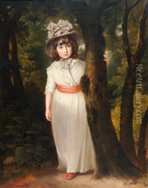 Portrait Of Harriet Ann Seale When A Child, Younger Daughter Of John Seale Esq Of Mount Boone, Devon, Sister Of John Healey Seale Mp For Darge Park, Co Stafford Oil Painting - Sir John Hoppner