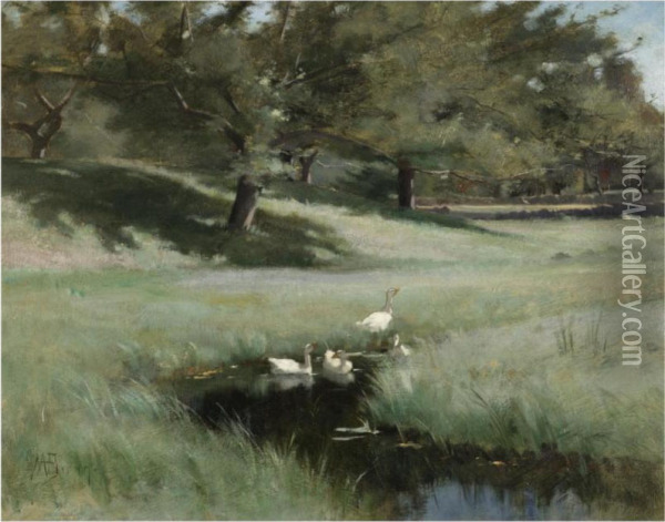 The Summer Meadow Oil Painting - Mia Arnesby Brown