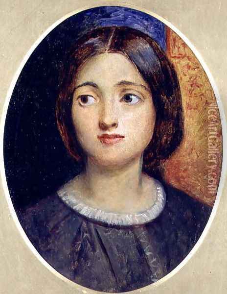Head of a Girl, 1857 Oil Painting - George Adolphus Storey