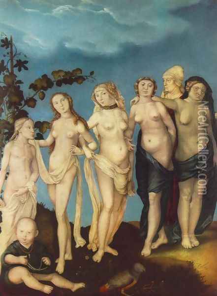 The Seven Ages Of Woman Oil Painting - Hans Baldung Grien