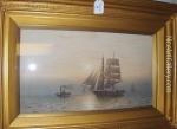Ship From Near Quarter At Twilight Oil Painting - William Thomas Nicholas Boyce