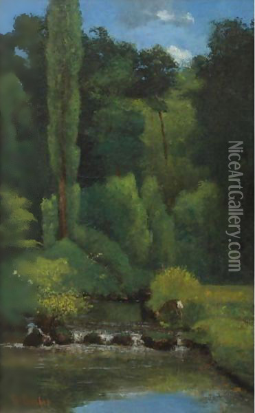 Ruisseau Dans La Foret Oil Painting - Gustave Courbet