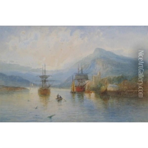 On The Caledonian Canal Oil Painting - Emil Axel Krause