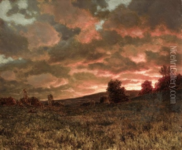 Landscape At Dusk Oil Painting - Ivan Fedorovich Choultse