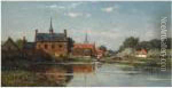 A View Of Meerkerk Oil Painting - Willem Roelofs