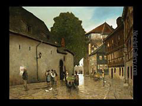 Strasse In Der Altstadt Oil Painting - Eduard Weichberger
