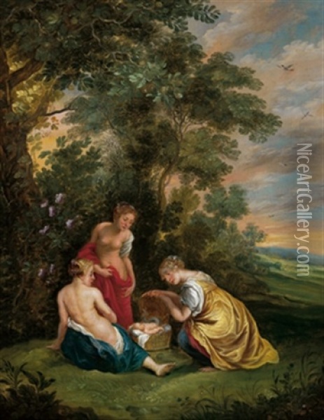 Die Auffindung Des Erichthoniusknaben Oil Painting - Hendrik van Balen the Elder