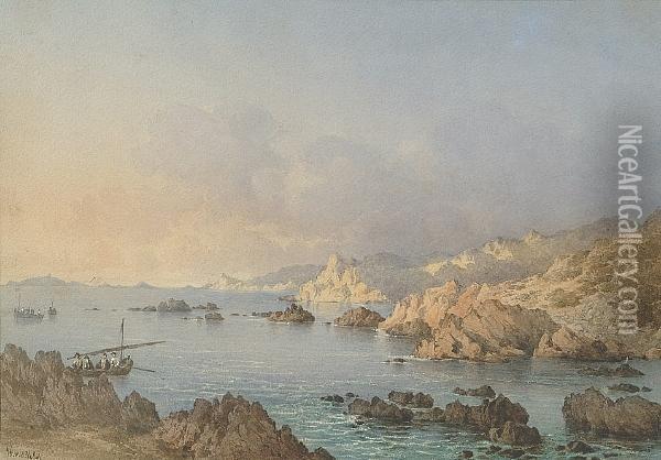 Western Entrance To The Bay Of Ajaccio, Corsica Oil Painting - Charles W. Meredith Van De Velde
