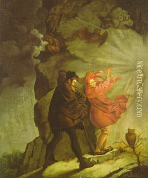Walpurgis-nacht - Faust Und Mephisto Auf Dem Gang Zum Brocken Oil Painting - Moritz von Schwind