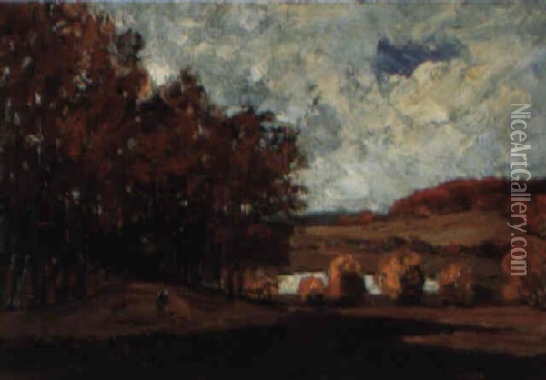 Herbstlandschaft Oil Painting - Otto Gampert