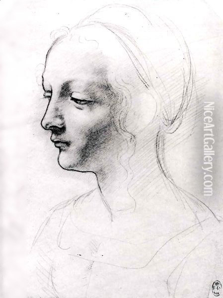 Study for a Portrait of a Woman Oil Painting - Giovanni Antonio Boltraffio