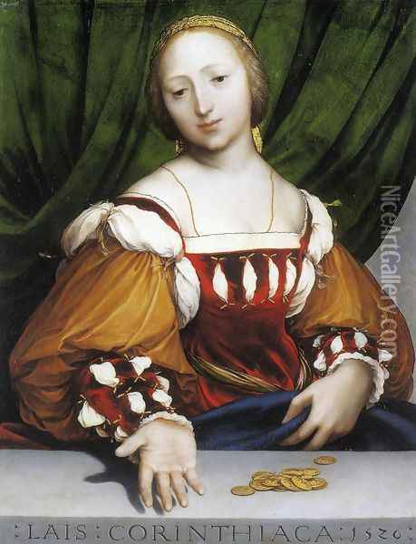 Lais of Corinth 1526 Oil Painting - Hans Holbein the Younger