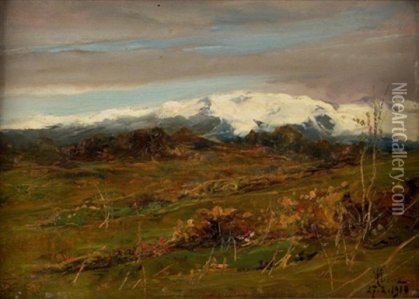 Paysage De Montagne Oil Painting - Giuseppe Augusto Levis