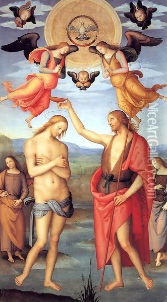 Baptism of Christ 4 Oil Painting - Pietro Vannucci Perugino