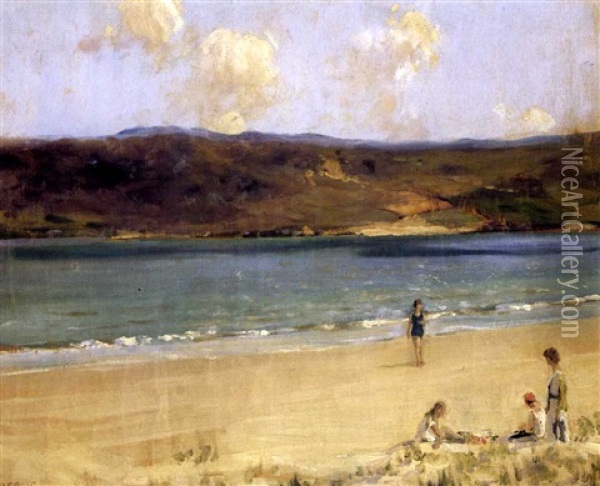 Young Girls On A Beach Oil Painting - James Humbert Craig