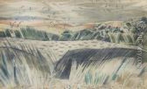 Landscape With Birds Oil Painting - Paul Nash
