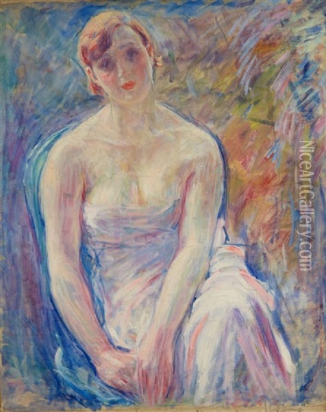 Portrait De Jeune Femme Oil Painting - William Malherbe